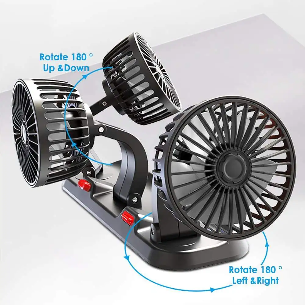 Portable Auto Cooling Vehicle Strong Wind Air Circulation Car Fan 5V 12V 24V for Car Dashboard Electric Fan