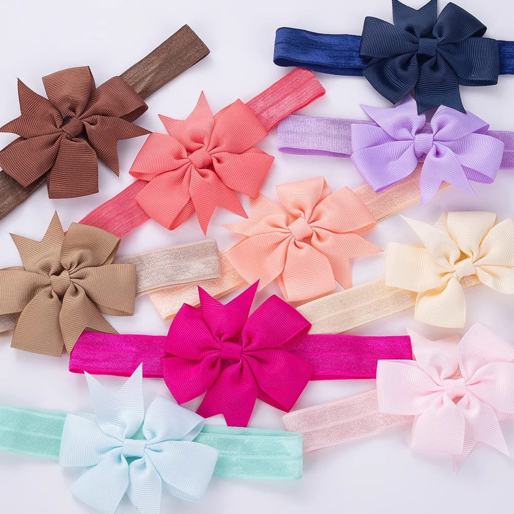 New Grosgrain Headwear for Children: Rowan Ribbon Swallowtail Bow Hairband Baby Elastic Hairband
