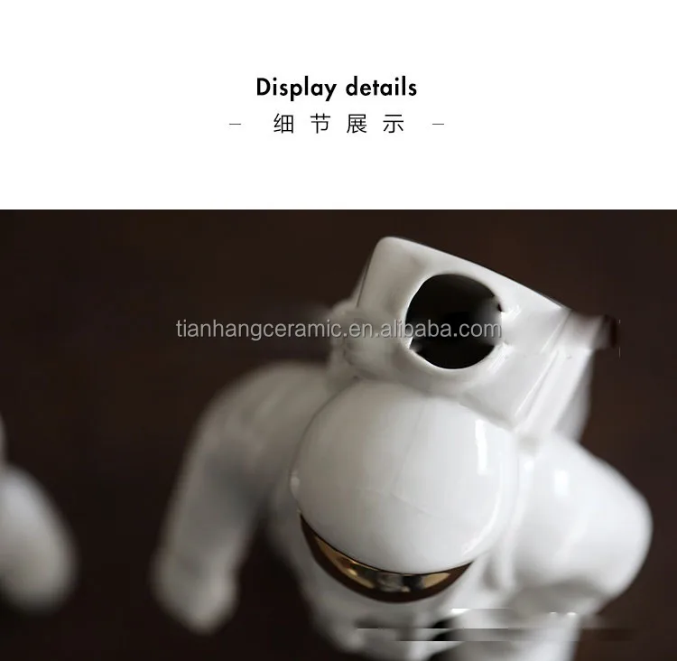 Nordic office gift spaceman model white ceramic ornaments for home decor luxury accessories .jpg