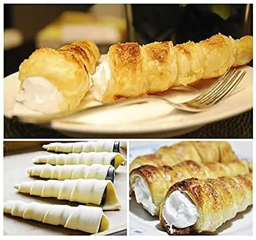 6pcs Spiral Croissants Molds Cream Horn Mould Pastry Mold Cookie Dessert Kitchen Baking Tool for Bread Ice Cream Holder