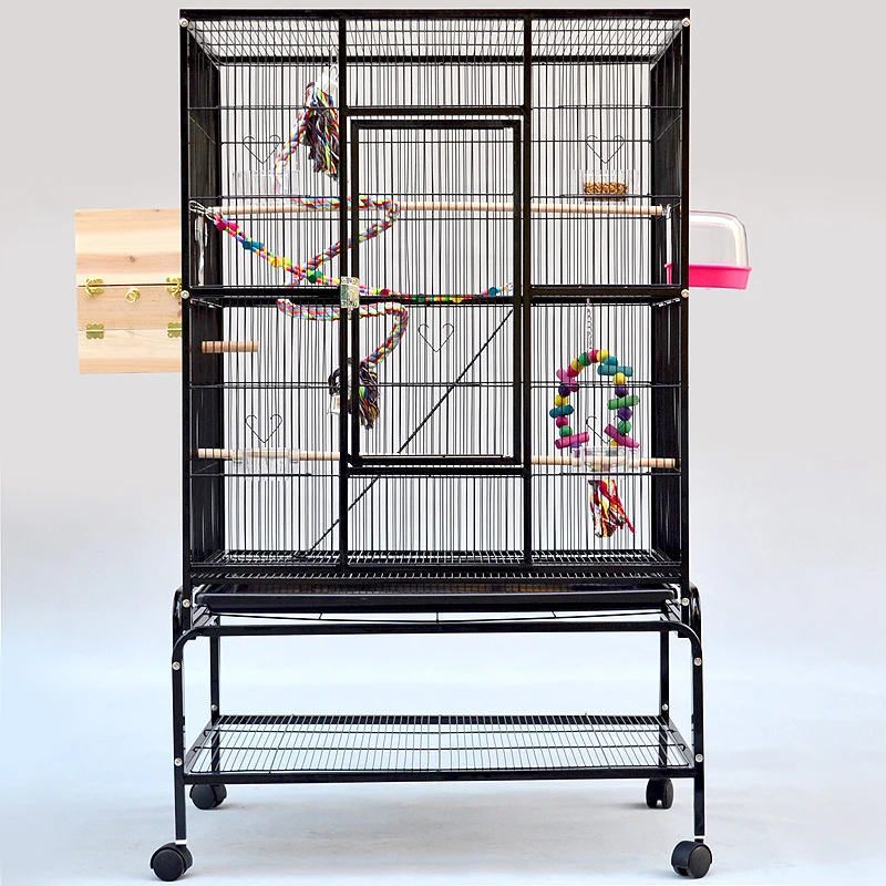 3-layers Luxury Large Space Parrots Bird House Metal Canary Big Breeding Bird Cage