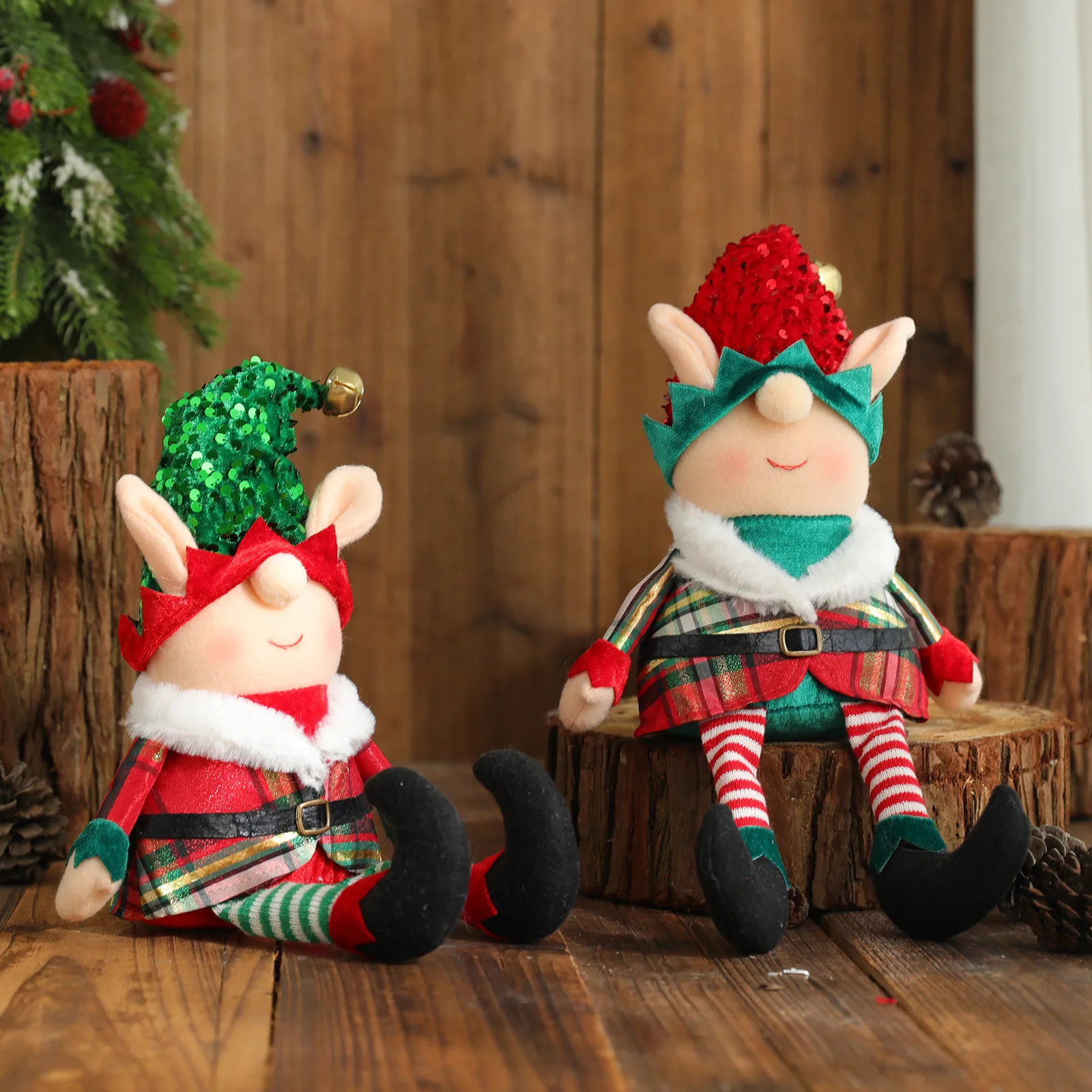 Factory OEM ODM christmas plush elf christmas hanging decoration plush toy
