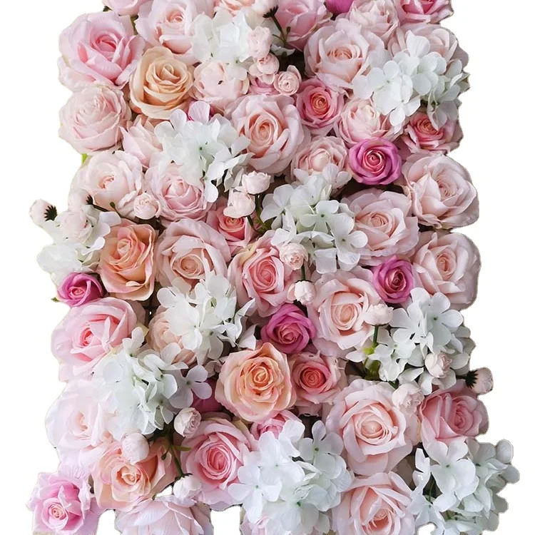 Artificial rose flowers wall panel party decorations Silk 3D flower wall wedding backdrop decor for wedding