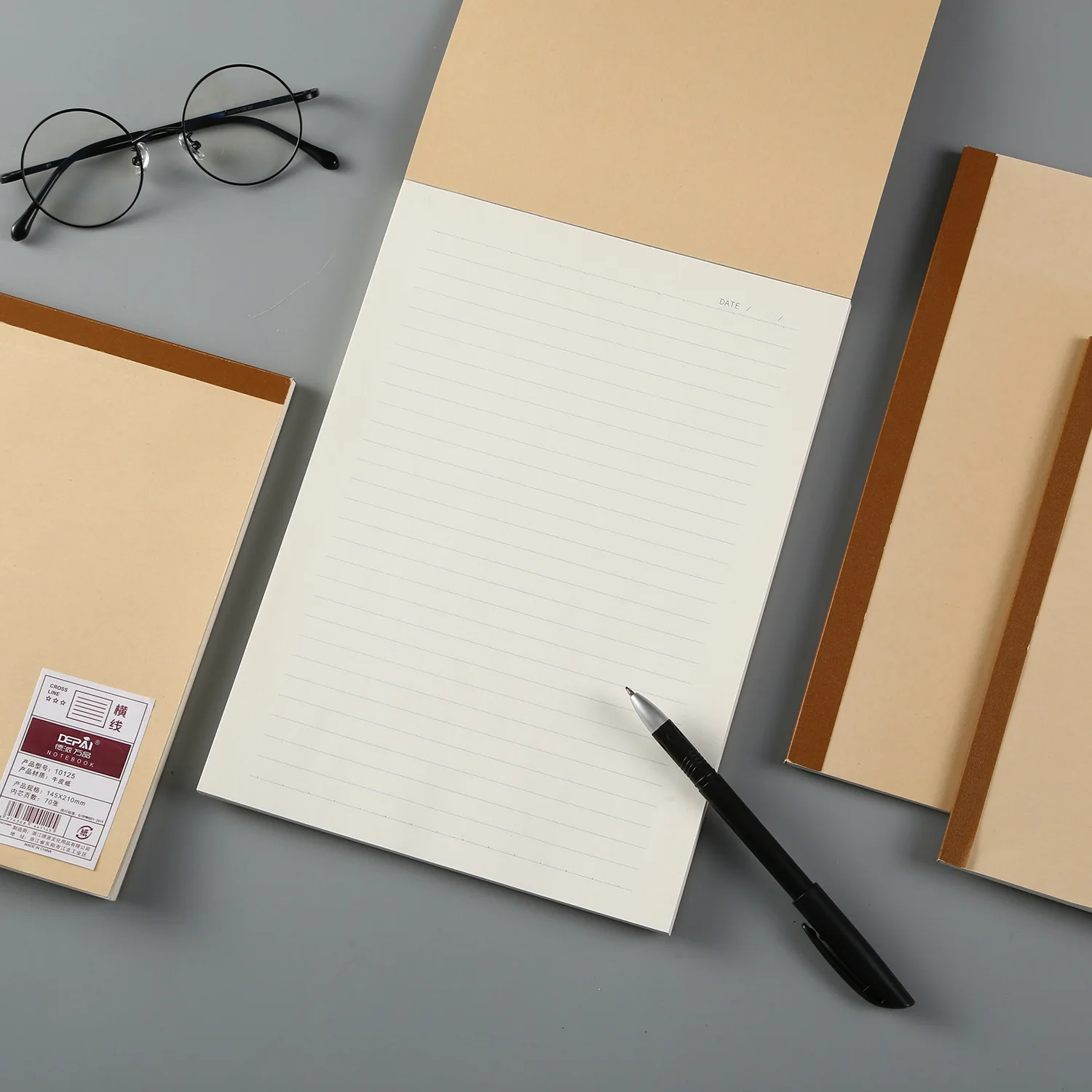 Office School Simple Diary Gap Paper Student Stationery Kraft Thermal Binding Protection Draft Notebook