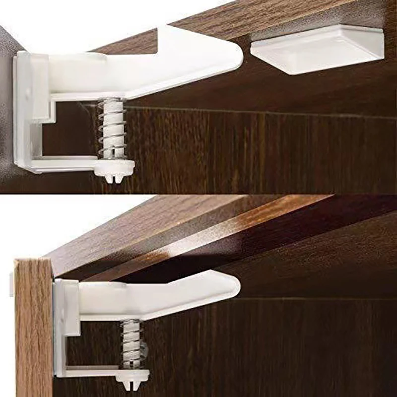 High Quality Child Proofing Baby Safety Cabinet Invisible Door Spring Locks Latches Child Cabinets for Kids Latch Locker Drawers