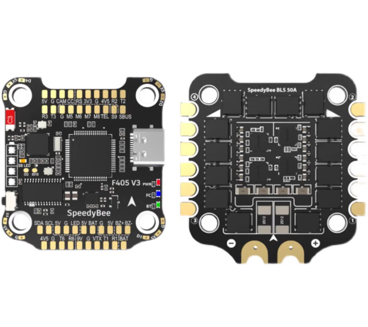 SpeedyBee F405 V3 Flight Controller Stack:30x30 Bluetooth Stack with 4in1 50A ESC Board,