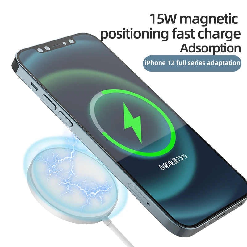 Multifunctional 15W fast charging portable wireless charger Compatible with Mag--Safe Charger for iPhone 13/13 Pro/13 Pro Max