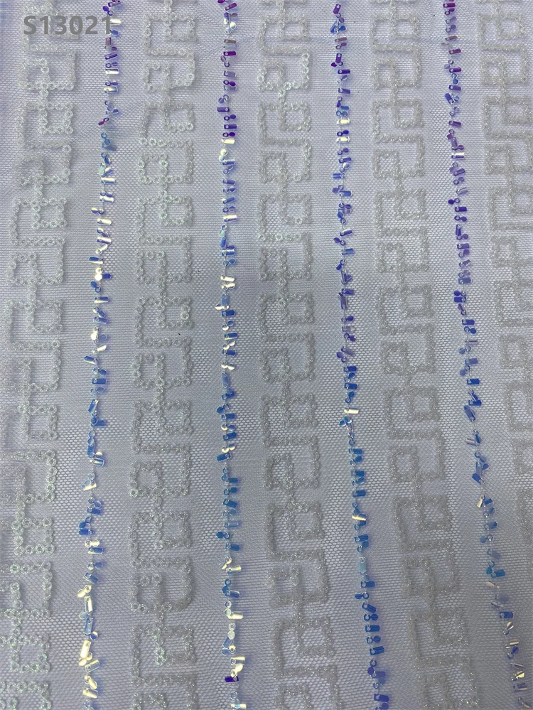 Special Pattern Sequined Lace Glitter Sequins Lace Fabric Embroidery Polyester Fabric