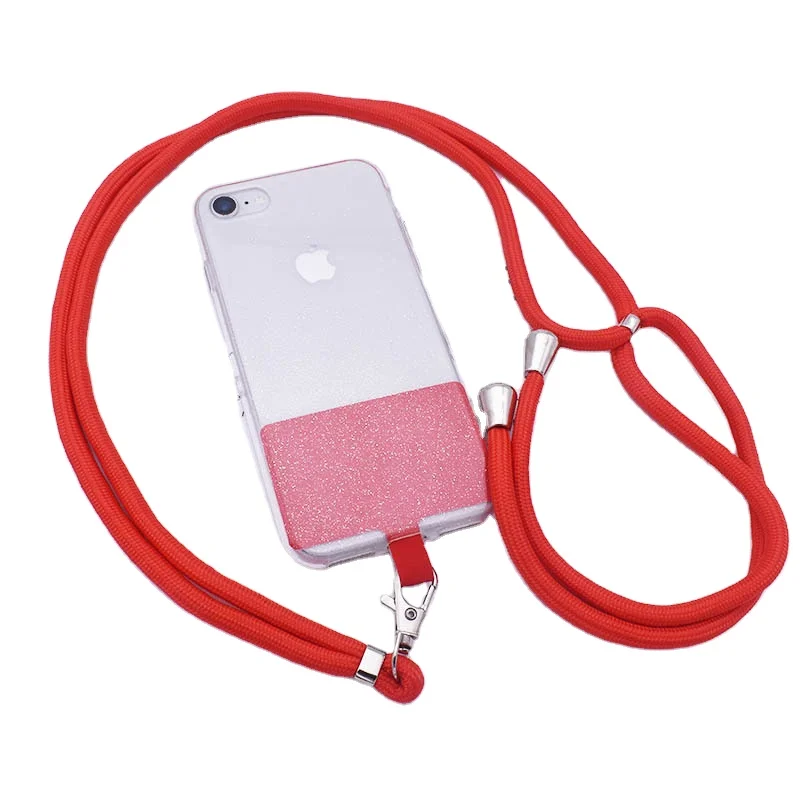 High Quality Multi-Colored Solid Adjustable Safety And Anti-Lost Universal Card Patch Phone Case Lanyard For Sale