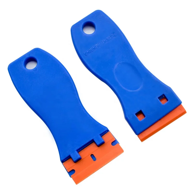 Floor Razor Blade Scraper with 100 PCS Extra Blade Plastic Scraper Tool for Window Cleaning