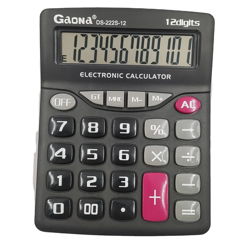 Big size 12 Digit Dual Power Handheld Desktop Calculator Real   Cheap AA Battery Desktop Office Calculator