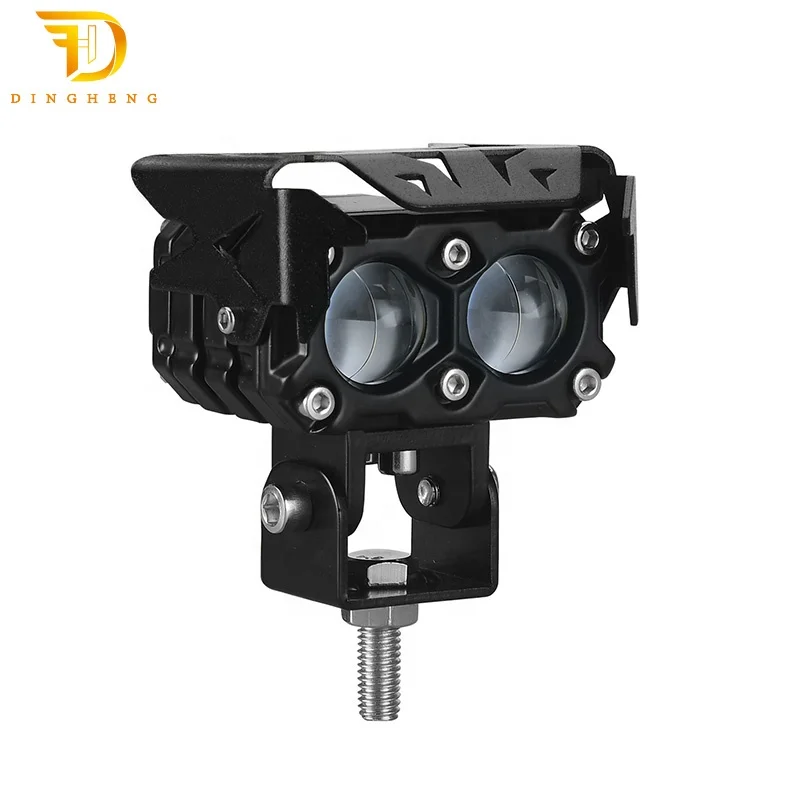 2021 New LED Motorcycle Dual Color Driving Light 40W LED Headlight Driving Moto Spotlight Auxiliary Light