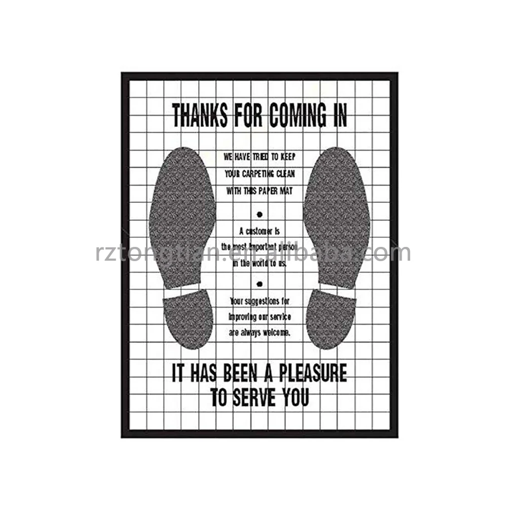 Disposable White Paper Car Floor Mats Plastic Floor Mat