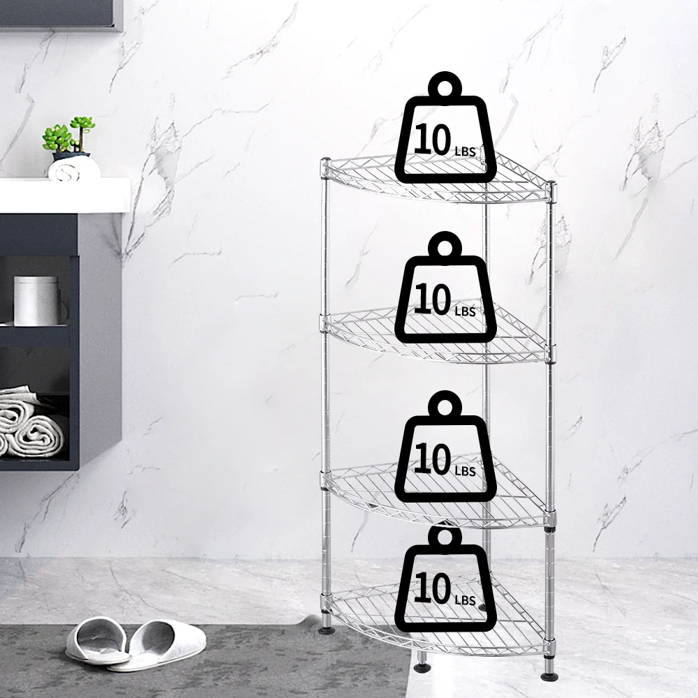 Multifunctional 4 Tiers Home Save Space Storage Multi Bathroom Corner Shelf Rack Supports And Shelves For Storage