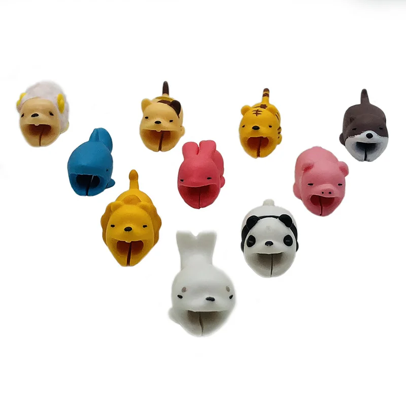 Promotional pvc cute animal bite cable protector cable phone cable protector