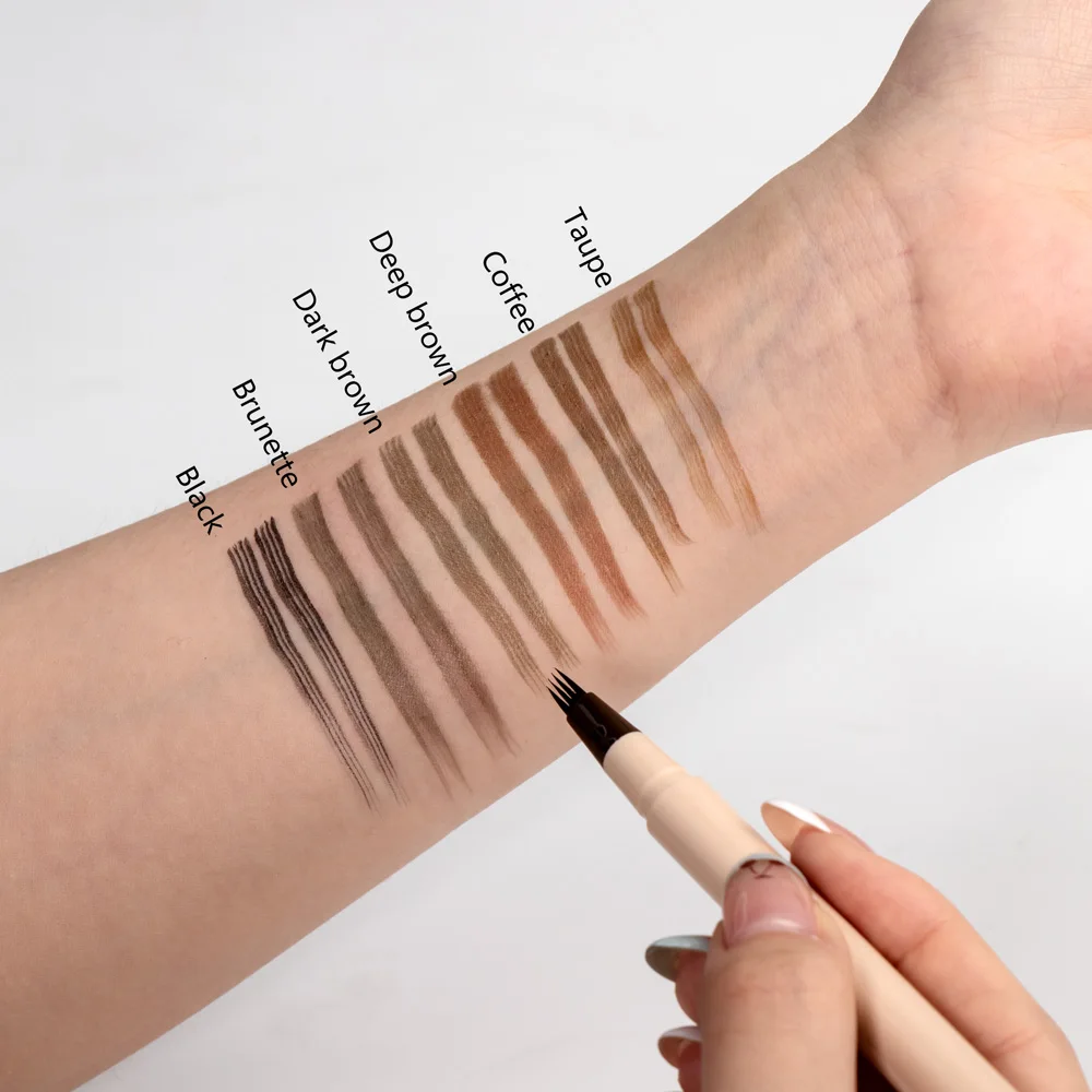 4 Point Waterproof eyebrow  microblading trimmer wax fork pencil and pen for women container private label custom eyebrow pen