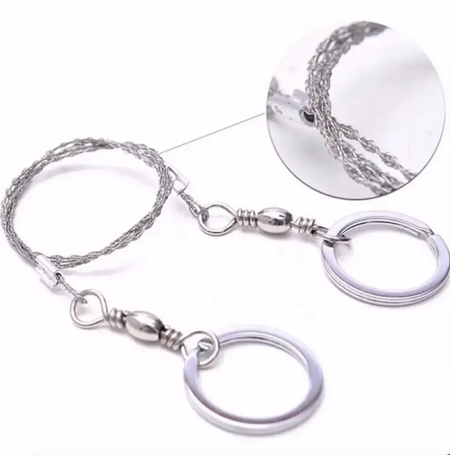 Strand Steel mini Wire Saw Metal Cable Saw Saw Pocket String Rope Chain Saw for Wood Trees Cutting Survival Camping keychain