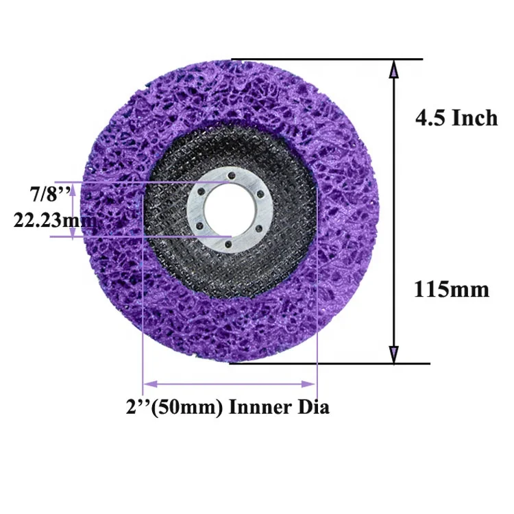 SATC Cleaning battery Diameter 4-1/2' CBS Clean/Strip Disc for Angle Grinders, Purple, 115mm