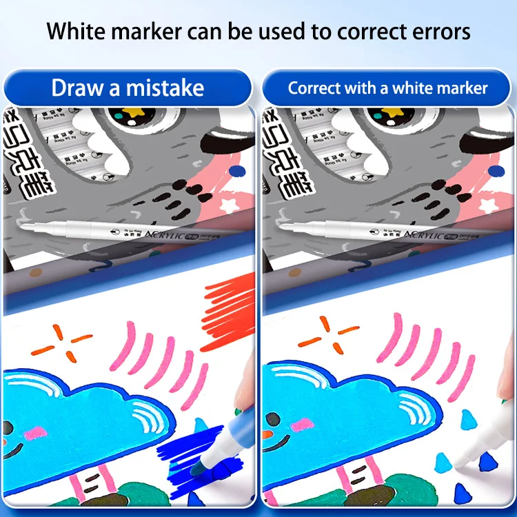 Custom Logo Acrylic Paint Art Marker Pen Not Fade Water Based Markers Quickly Dry Color Graffiti Acrylic Markers Set