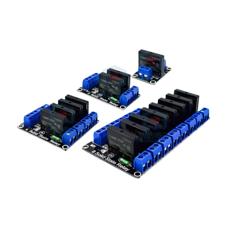 Высококачественный 1/2/4/8 канал 5V 12V 24V низкоуровневый SSR твердотельный релейный модуль с предохранителем 250V 2A