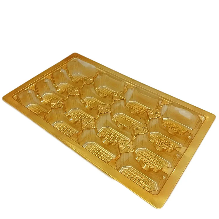 6 12 16 24 Cavities Gold Insert Tray PET Material Plastic Dates Inner Tray ACCEPT CUSTOM