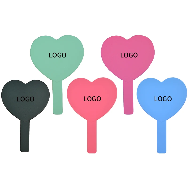 Heart shape Pocket Mirror vintage Hand small Round Plastic mini makeup Handheld logo custom held folded with beauty Mirrors