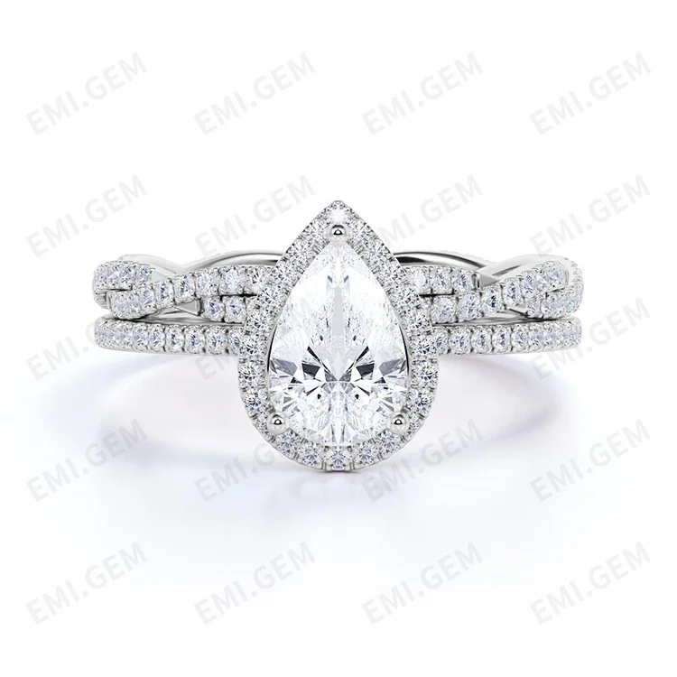 Fashion rings jewelry 2carat moissanite diamond engagement ring 100% 925 sterling silver jewelry for women