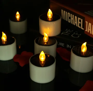 Hot Sale Yellow Flameless Solar Power Led Tea Lights For Outdoor Party Home Garden Decoration Waterproof Solar Led Lighting