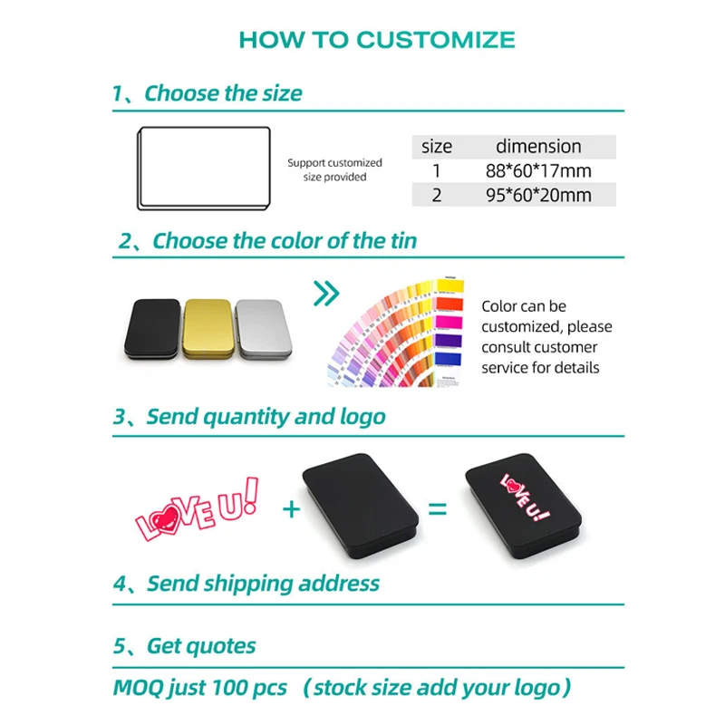 wholesale price metal packing tins can boxes rectangle packing container box for gift empty square boxes