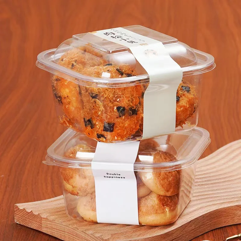 Basque Cake box Clear 4-inch pastry box with sauce puffs mini towel roll poi baking box
