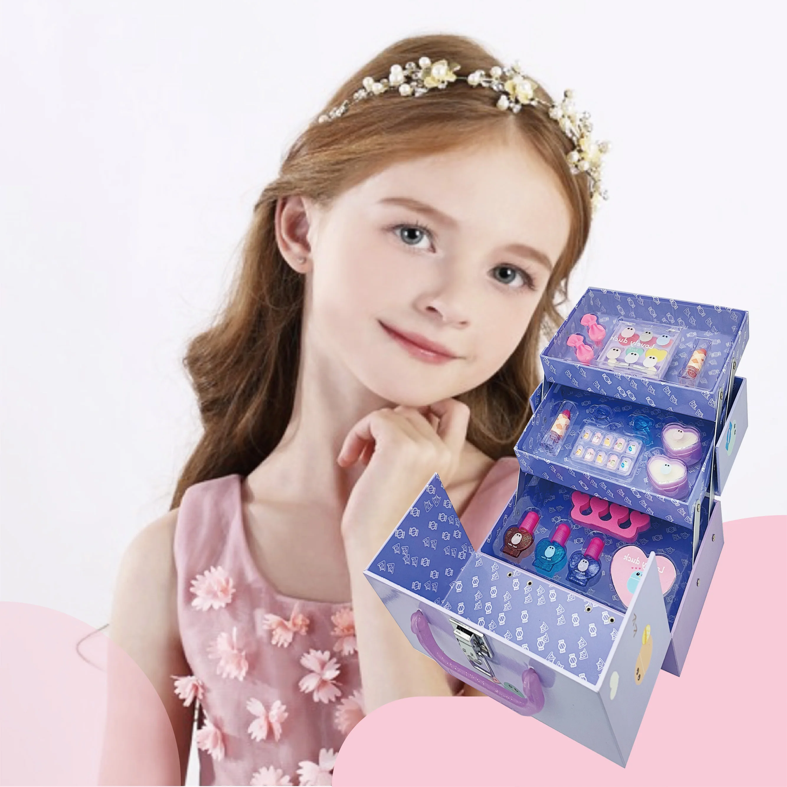 Прямая поставка с фабрики OEM/ODM индивидуальные продажи коробка ручной работы Детский макияж детские игрушки имитация косметики набор для девочек