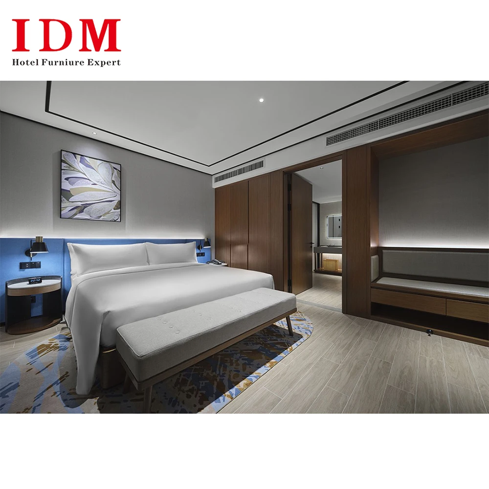 Resident Hotel Furniture 5 Star Bedroom Sets High Quality Wooden King Size Hotel Luxury Queen Bedroom Set