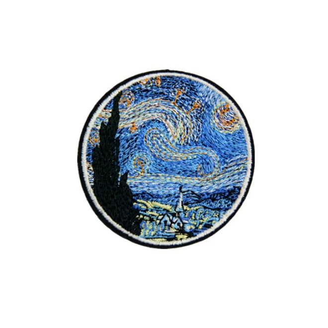 Impressionism patch Van Gogh embroidery patch iron on back for jacket jeans