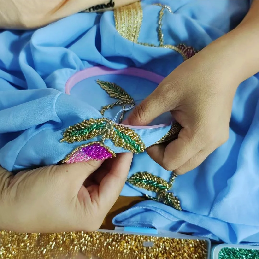 green arabic evening dress long modest Floral Elegant ramadan Eid plain kaftan muslim women evening robe dress