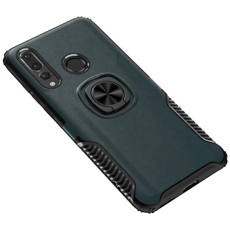 Saiboro Mobile Case For Huawei Nova 4 Shockproof Ring Holder Case, For  Huawei Nova 4  Hybrid Leather Case