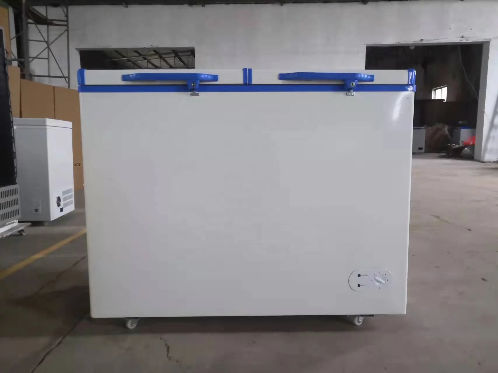 BD/BC-358 dc compressor 12v 24v  solar freezer commercial new chest freezers double doors solar cooler without solar system
