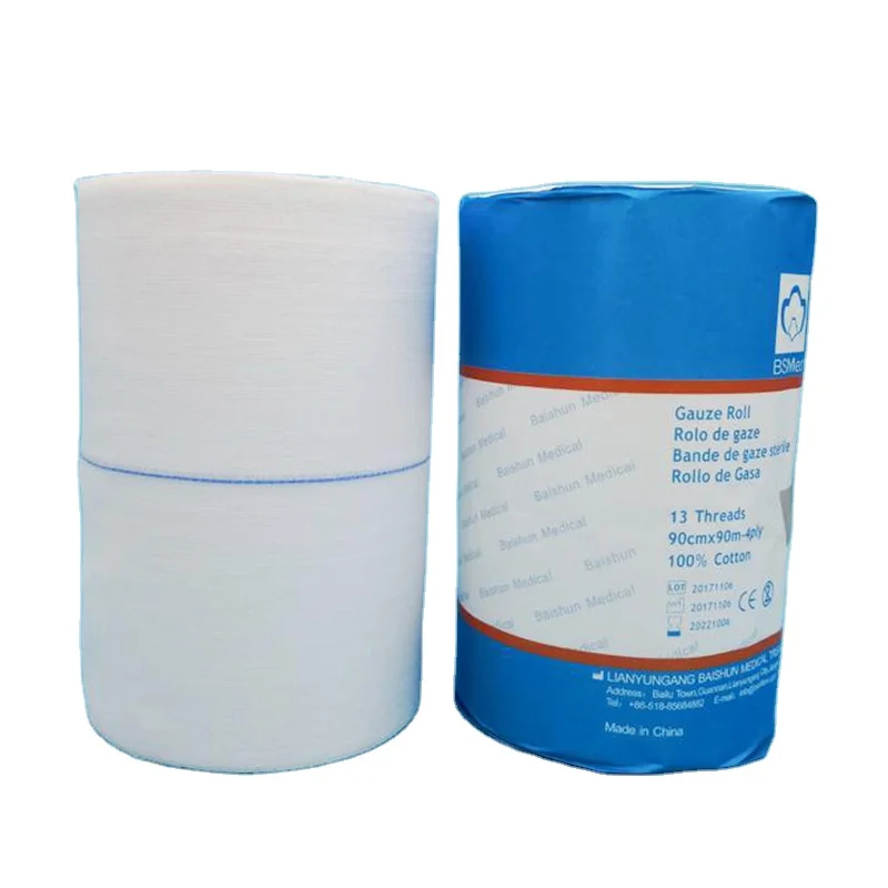Manufacturer Customized Medical 100% Pure Cotton Fabric Soft Gauze Roll