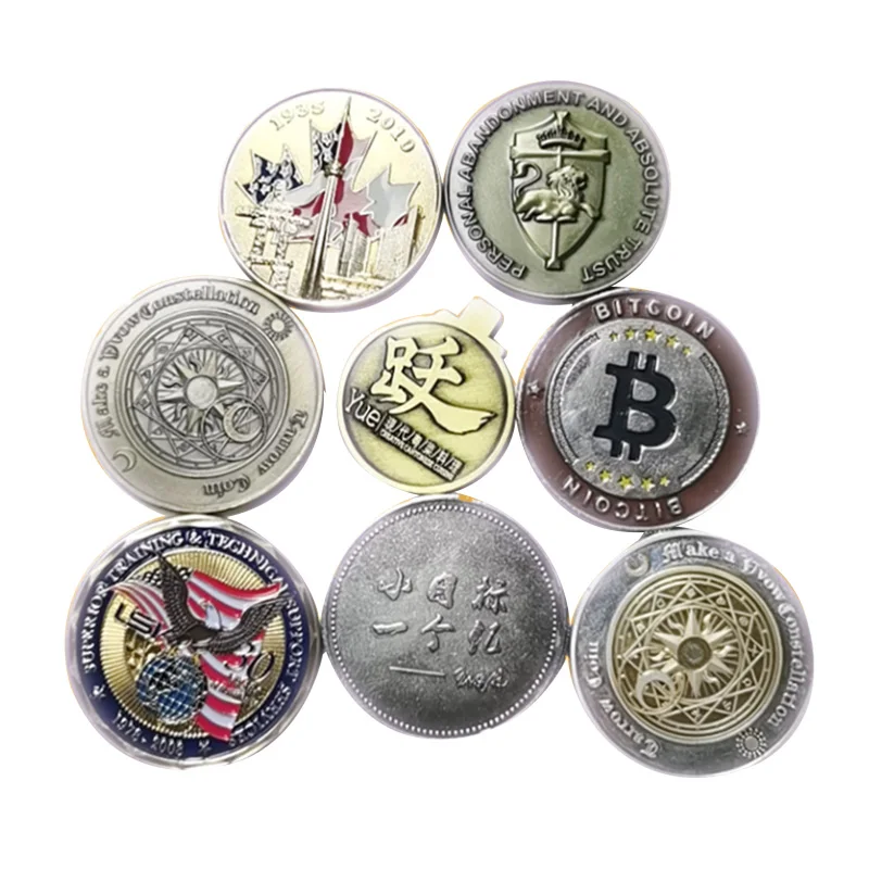Custom zinc alloy silver plated coin medallion, supermarket shopping coin and console metal token commemorative coin