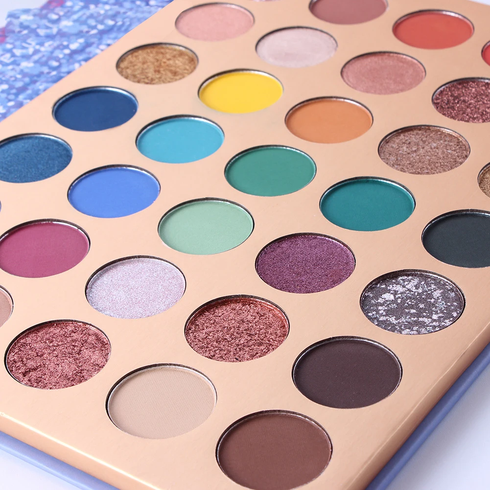 Unique Highly Pigmented 35 Colors Matte Private Label Glitter Eyeshadow Palette