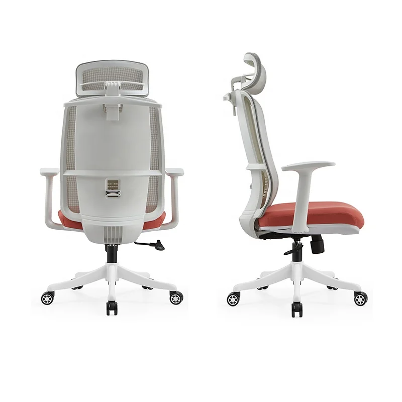 Fashion White Business Office Chair Headrest Adjustable Mesh General Manager Swivel Chair Not leather