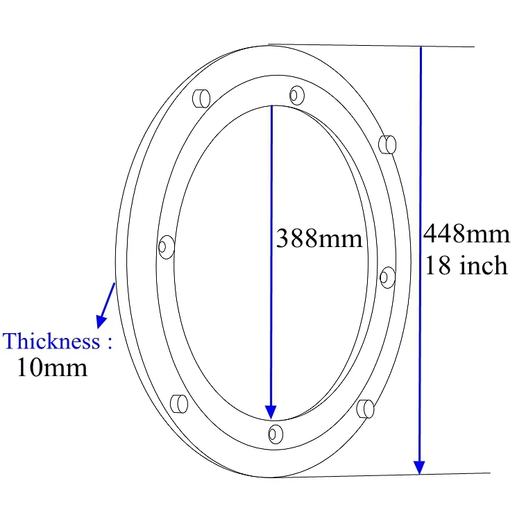 Heavy Duty 448mm 18 Inch Lazy Susan Aluminum Alloy Round 360 Degree Rotating Low Noise Turntable Bearing Swivel