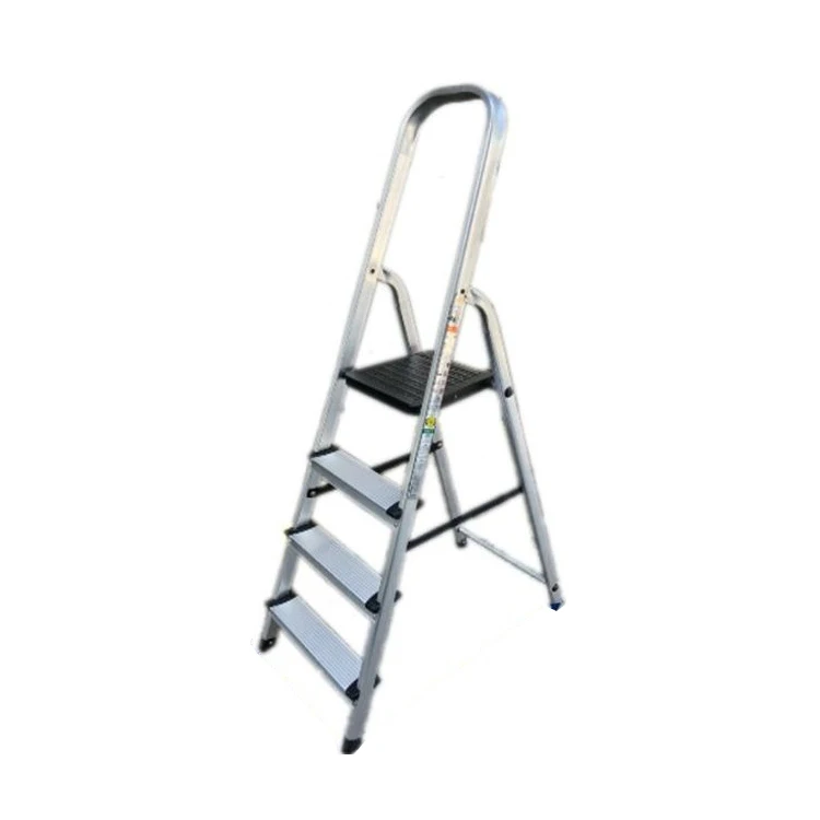 China Manufacturer Aluminum Alloy Miter Ladder Home Step Ladder Folding Armrest Safety Ladder