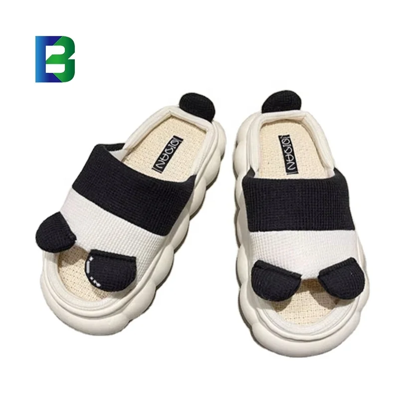 Fabric Sandals for Women Soft Bottom Cotton and Linen Sweat Mules and Warm Slippers for Summer Spring Autumn Home Room