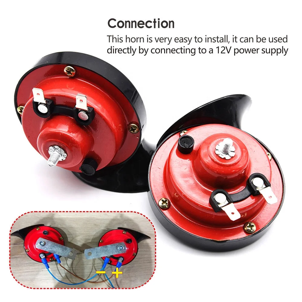12V Air Horn For Car Speaker Electric Auto Snail Horn Motorcycle Dual-tone Car Horn  Loud Signal