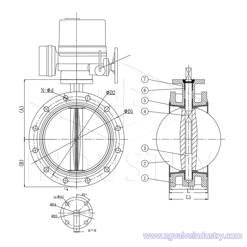 High quality Stainless Steel Flanged Butterfly Valve ANSI CL150 DIN BS JIS 10K with Electric  actuator