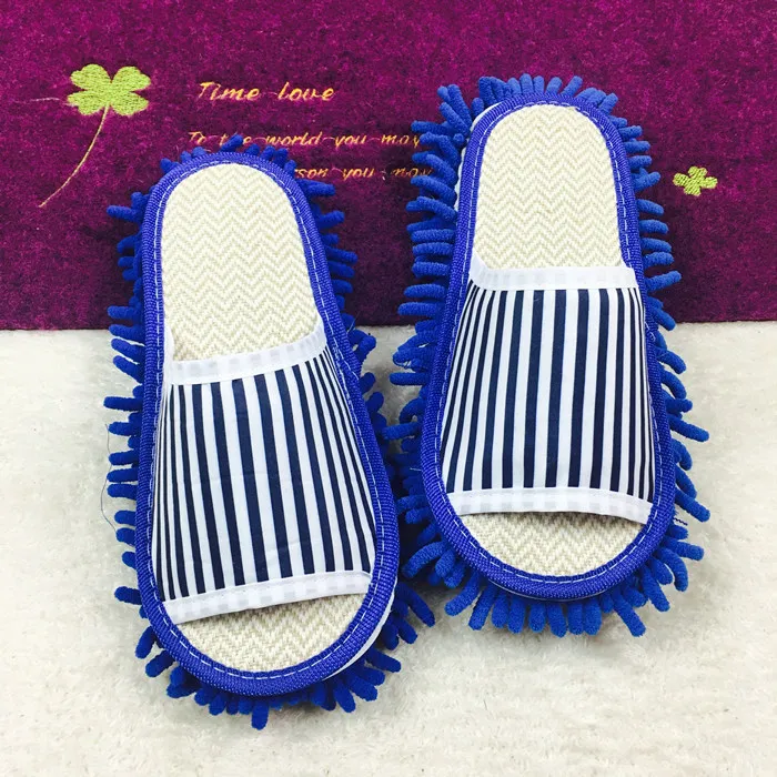 Wholesale Spot Spring And Autumn Style Cartoon Broken Flower Cleaning Microfiber Floor The Lazy Man Slippers With Custom Logo