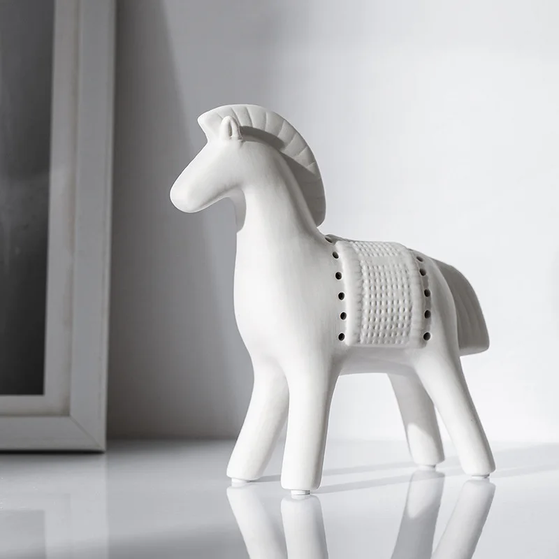 Ceramic decorations animal  cute living room soft decoration horse home accessories modern and minimalist living room creativity