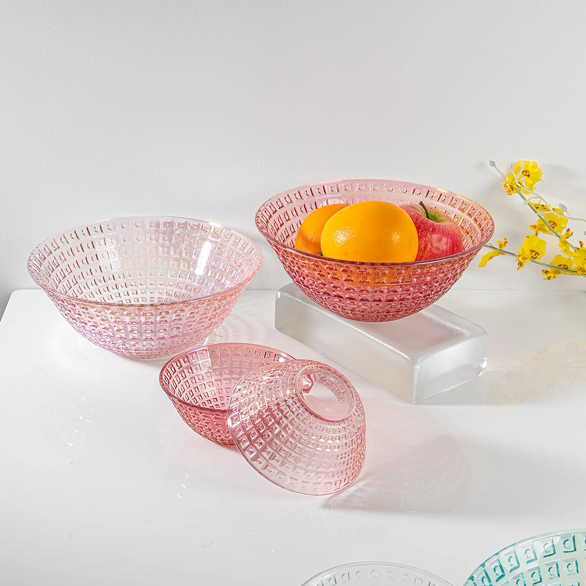 7pcs Luxury Dinnerware Water Glasses Glass Bowl Glass Charger Plates Sets Dinnerware Glass Dishes Set Plates Dinnerware Sets