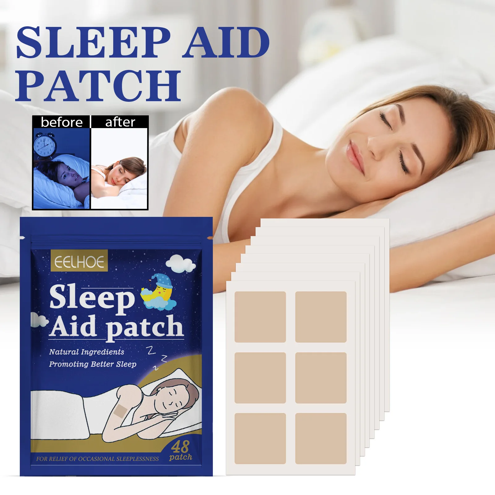 Wholesale  Sleep Patch Soothes Muscle Tension Body Fatigue and Anxiety Sleep Aid Patch Body Care Patchleep Promoting Patch