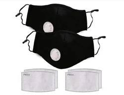 Two Reusable Cycling Face Mask with Carbon Filter For Outdoor Sports Protective Washable Face Mask